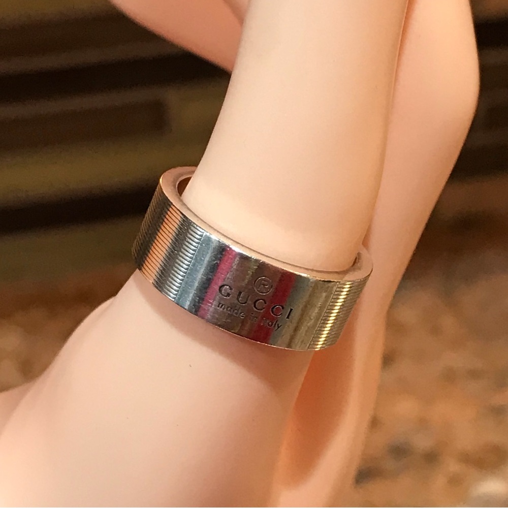 GUCCI Silver Ag925 Ring- Size US 8.75❤️ - Picture 13 of 17